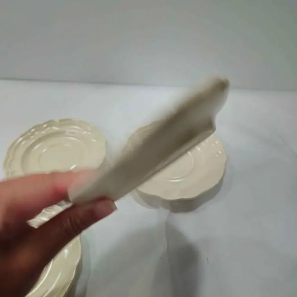 Gibson Housewares Cream Scalloped Saucers Set of 4